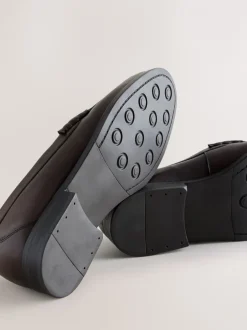Schoenen|Formele Schoenen*Next - Standaard pasvorm - Leren Penny instappers Bruin