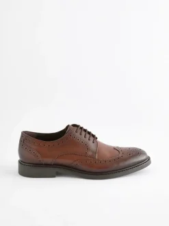 Schoenen|Formele Schoenen*Next - Standaard pasvorm - Leren derby-brogues Bruin