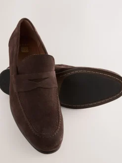Schoenen|Formele Schoenen|Next - Suède instapschoenen Bruin