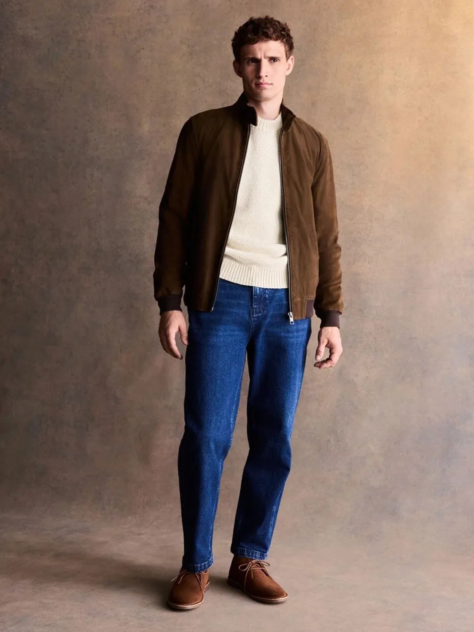 Jassen En Jacks|Next Bruin - Suede Harrington Jacket