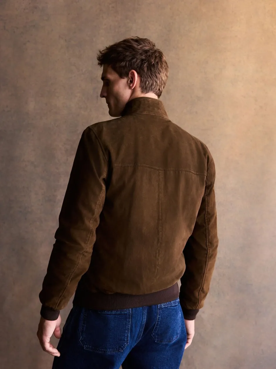 Jassen En Jacks|Next Bruin - Suede Harrington Jacket