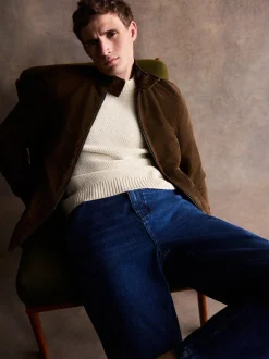 Jassen En Jacks|Next Bruin - Suede Harrington Jacket