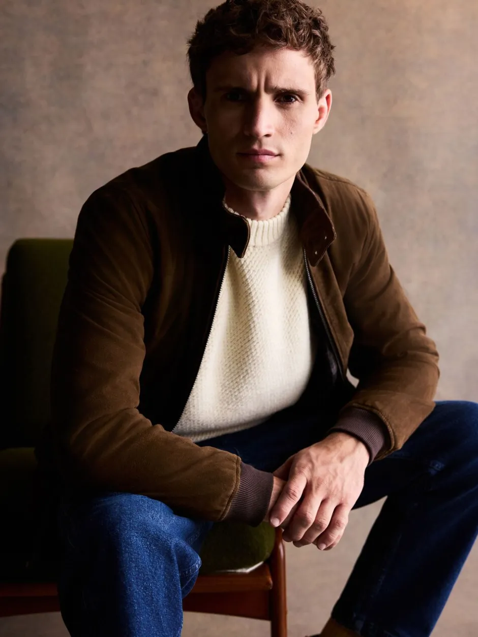 Jassen En Jacks|Next Bruin - Suede Harrington Jacket