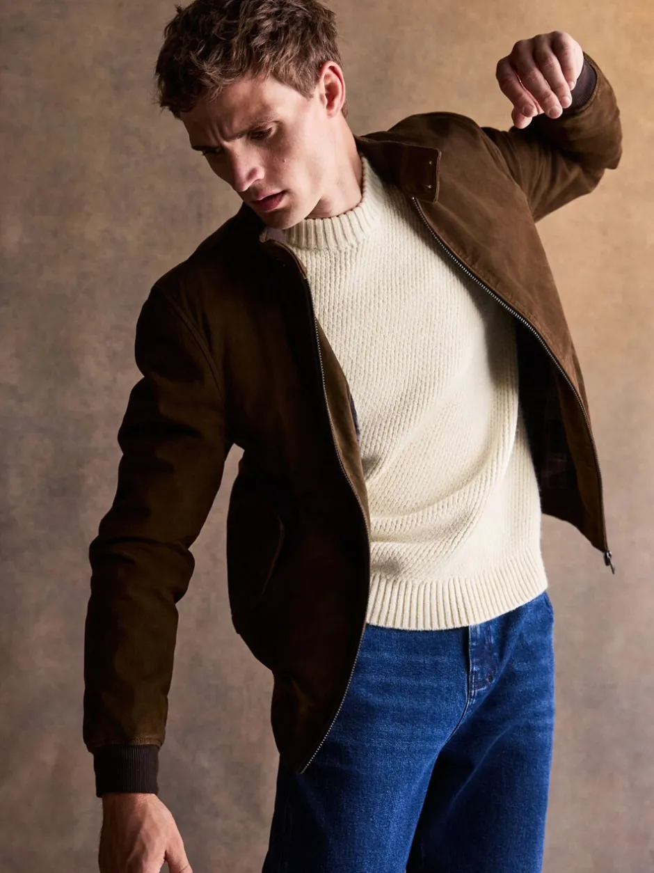 Jassen En Jacks|Next Bruin - Suede Harrington Jacket