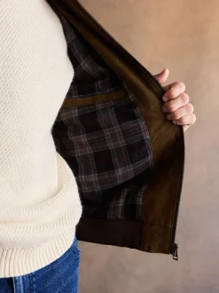 Jassen En Jacks|Next Bruin - Suede Harrington Jacket
