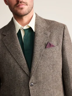 Blazers En Business-Jasjes|Pakken*Next - Tailored Fit Signature Abraham Moon 100% British Wool Donegal Suit Jacket Bruin