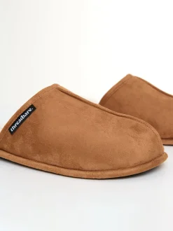 Pantoffels|Threadbare - Faux Fur Lined Slip On Mule Slippers Bruin