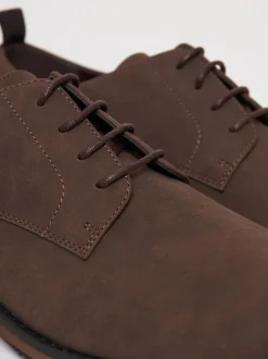 Schoenen|Threadbare - Faux Suede Derby Shoes Bruin