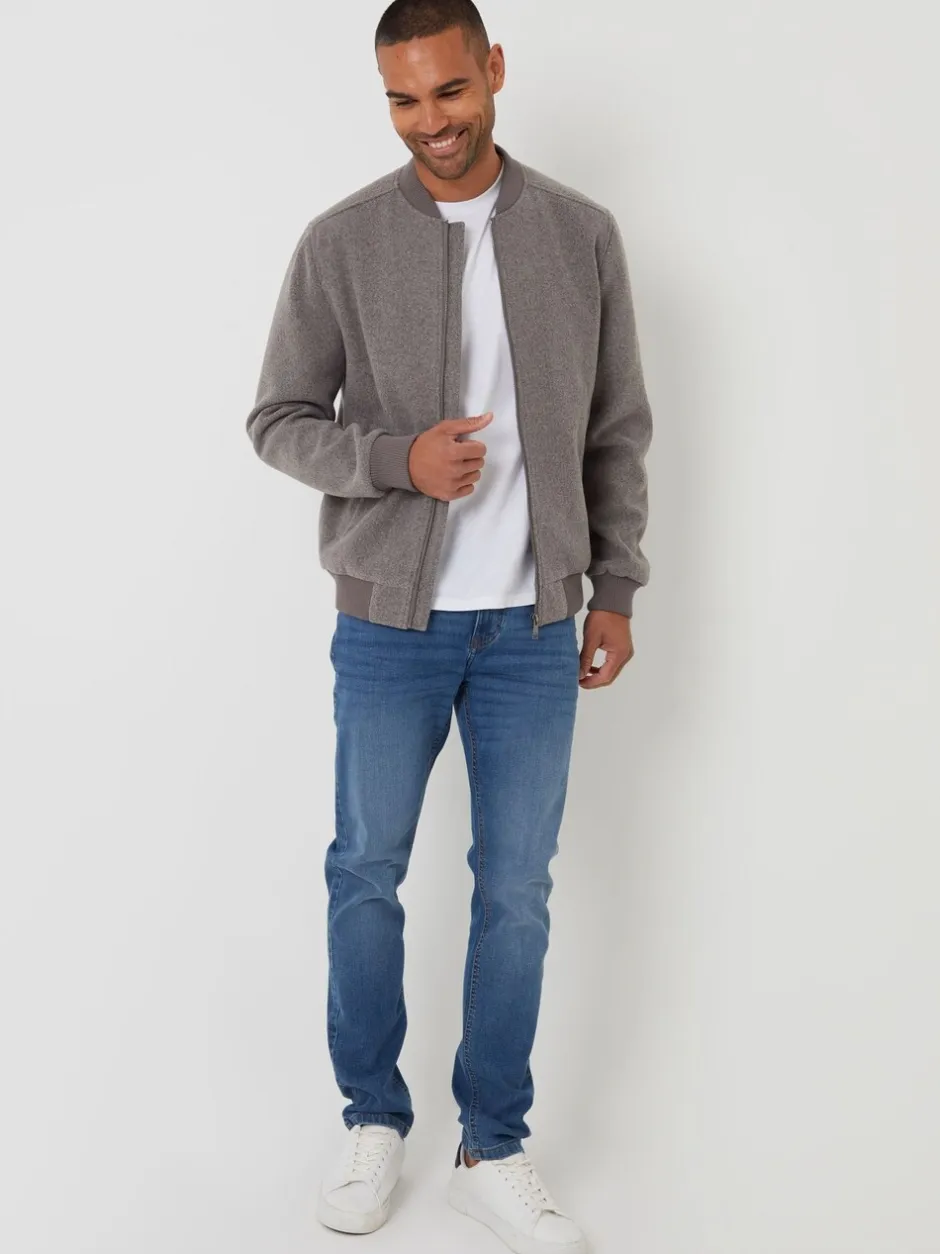 Blazers En Business-Jasjes|Jassen En Jacks*Threadbare - Faux Wool Brushed Bomber Jacket Bruin
