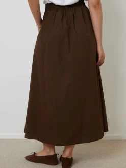 Rokken|Threadbare Bruin - Midi rok met zakken