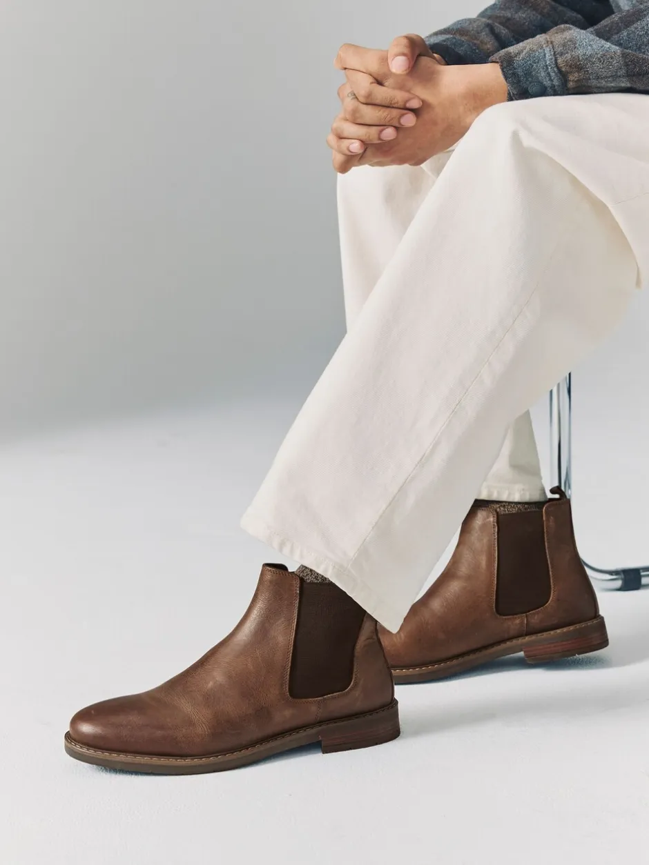 Boots*Next - Wasachtige leren Chelsea Boots Bruin