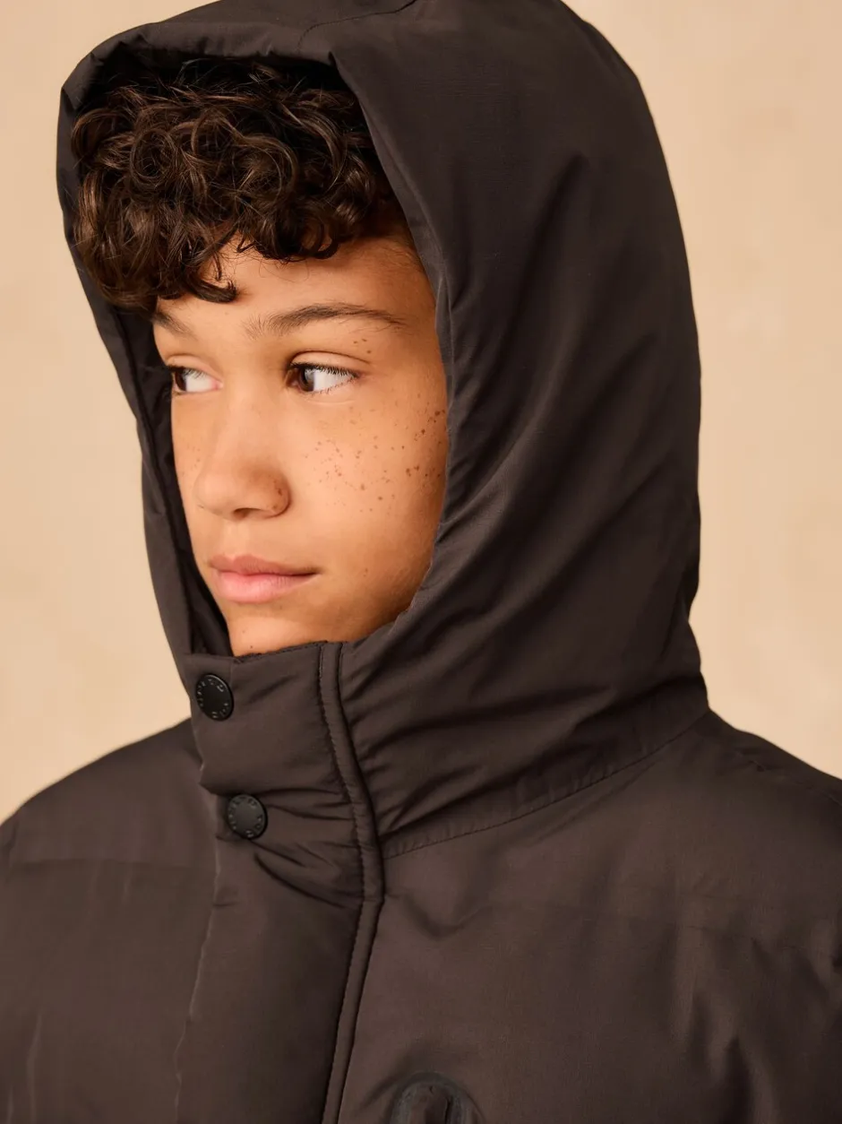 Schoolkleding|Jassen En Jacks|Next - Waterdichte lange pufferjas met fleecevoering (3-17jr) Bruin