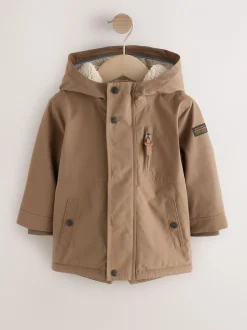 Jassen, Jacks En Kinderwagenpakjes|Jassen En Jacks*Next Bruin - Waterdichte parka met borgvoering (3mnd -7jr)