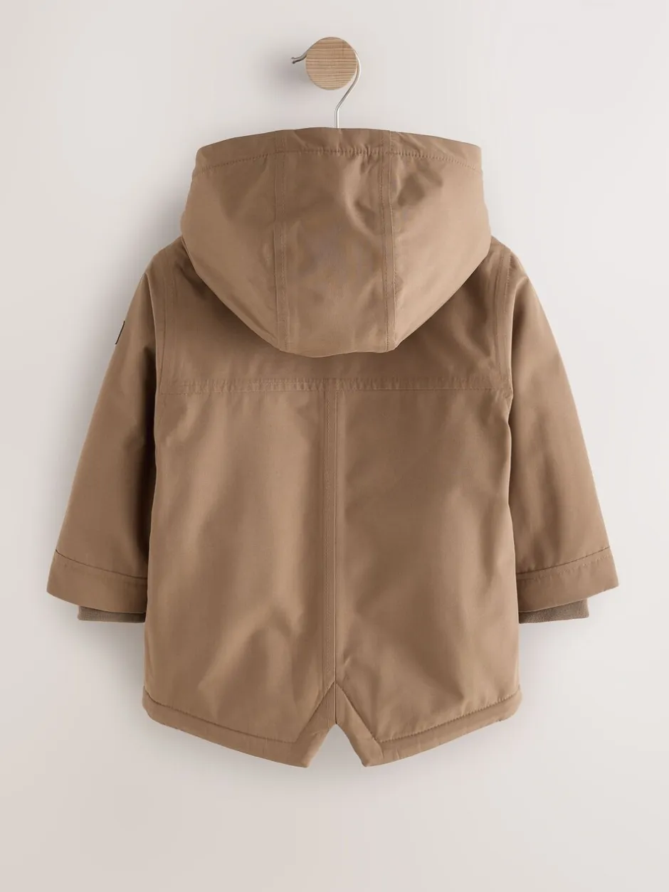 Jassen, Jacks En Kinderwagenpakjes|Jassen En Jacks*Next Bruin - Waterdichte parka met borgvoering (3mnd -7jr)