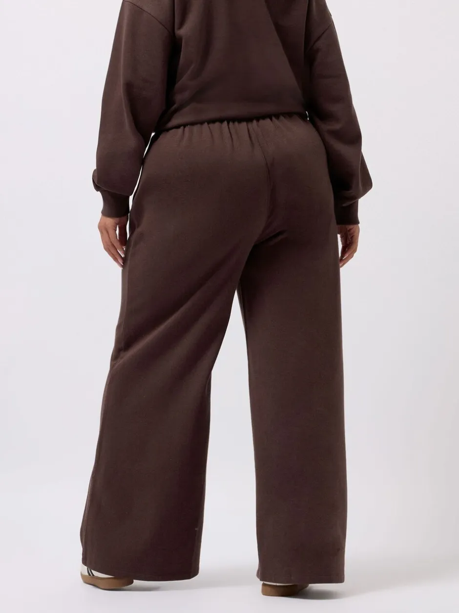 Leggings En Joggingbroeken|Yours Curve - joggingbroek met wijde pijpen Bruin