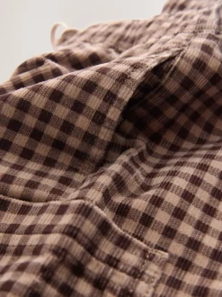 Broeken En Chino's|Next Bruin gingham-ruit - Corduroy broek met wijde pijpen (3mnd-7jr)