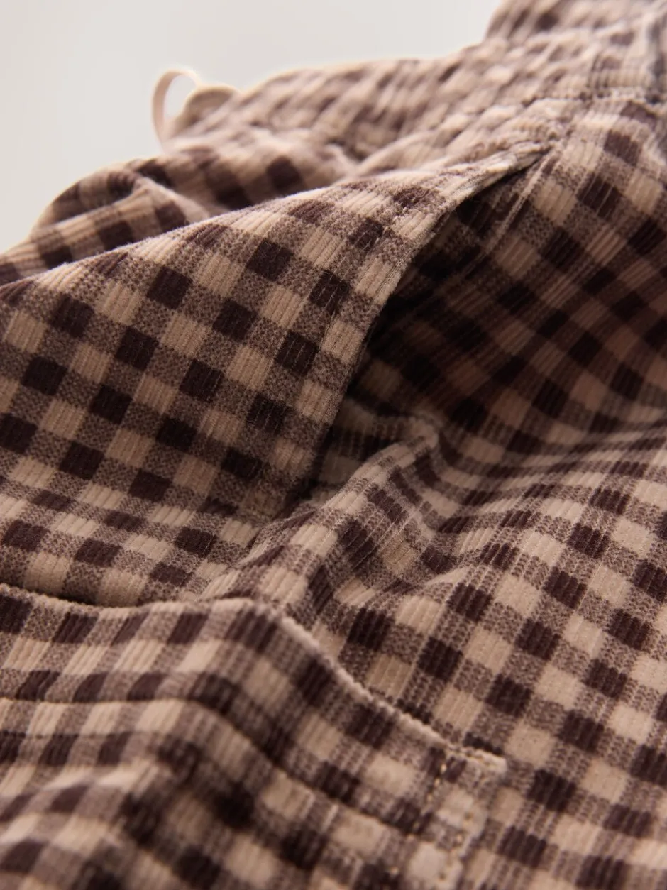 Broeken En Chino's|Next Bruin gingham-ruit - Corduroy broek met wijde pijpen (3mnd-7jr)