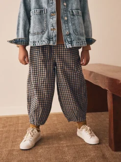 Broeken En Leggings|Next Bruin gingham-ruit - Pull-on corduroy broeken (3-16jr)