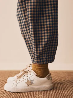Broeken En Leggings|Next Bruin gingham-ruit - Pull-on corduroy broeken (3-16jr)