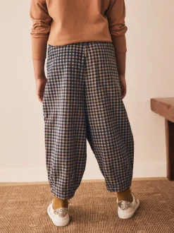 Broeken En Leggings|Next Bruin gingham-ruit - Pull-on corduroy broeken (3-16jr)