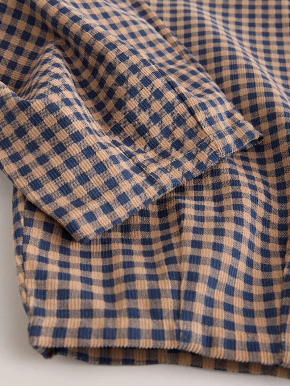 Broeken En Leggings|Next Bruin gingham-ruit - Pull-on corduroy broeken (3-16jr)