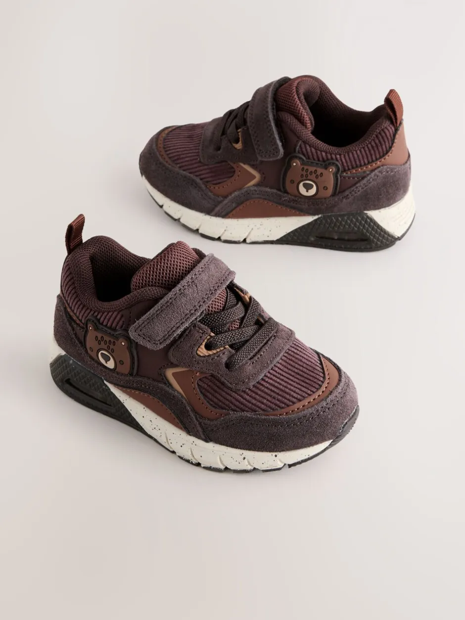 Sneakers|Next Bruin met beer - Elastische sportschoenen