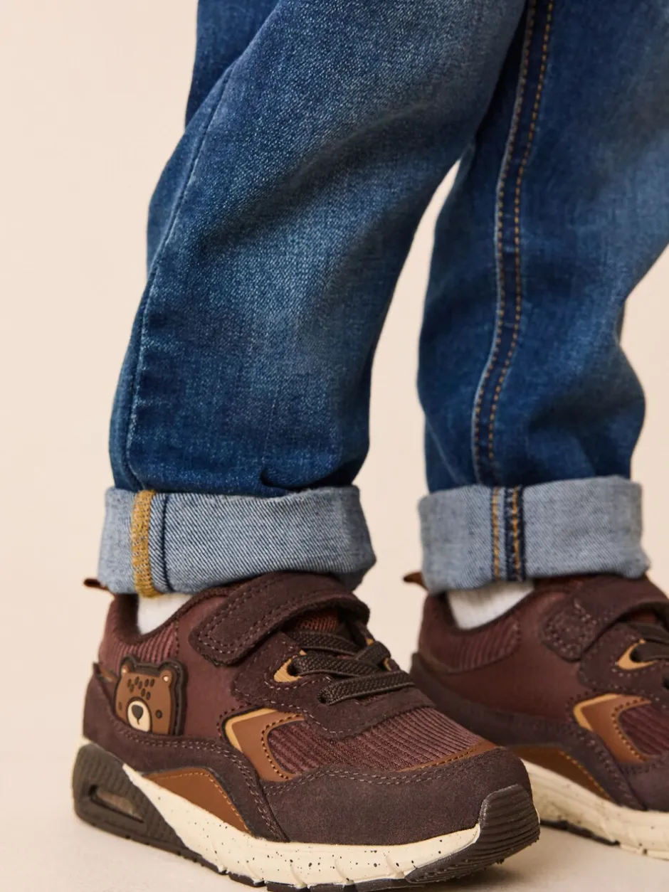 Sneakers|Next Bruin met beer - Elastische sportschoenen