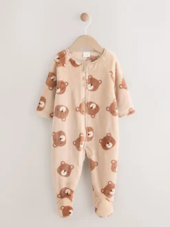 Babypakjes En Babypyjama's*Next - Fleece babypyjama Bruin met beer