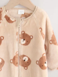 Babypakjes En Babypyjama's*Next - Fleece babypyjama Bruin met beer