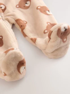Babypakjes En Babypyjama's*Next - Fleece babypyjama Bruin met beer