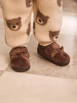 Pantoffels|Nachtkleding En Pyjama's|Next Bruin met beer - Warm gevoerde pantoffels met kuipzool