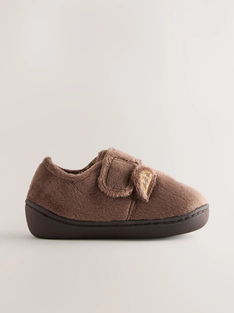 Pantoffels|Nachtkleding En Pyjama's|Next Bruin met beer - Warm gevoerde pantoffels met kuipzool