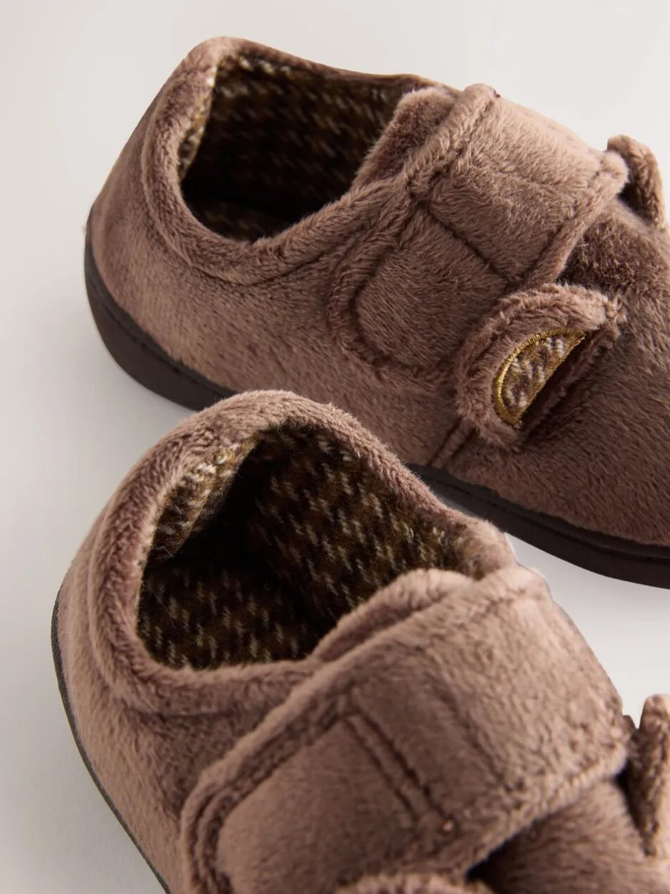 Pantoffels|Nachtkleding En Pyjama's|Next Bruin met beer - Warm gevoerde pantoffels met kuipzool