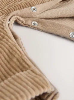 Rompertjes En Tuinbroeken|Sets En Outfits*Next Bruin met bruine beer - Corduroy bretelbroeken en Bodysuit set (0mnd-2jr)