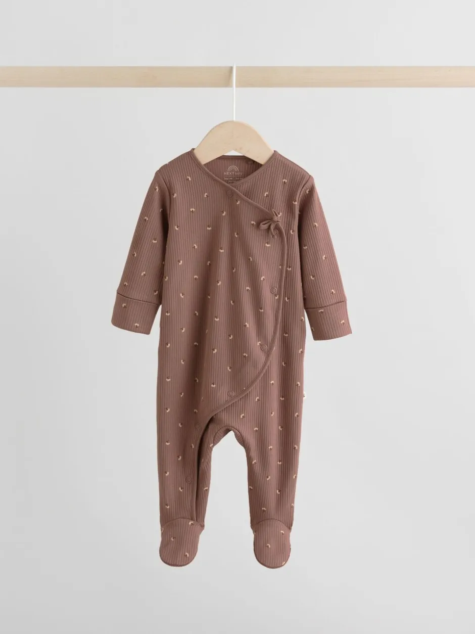 Multipacks|Babypakjes En Babypyjama's|Next Bruin met fijne bloemenprint - Verpakking van 3 babypyjama's (0-2jr)