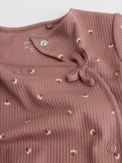 Multipacks|Babypakjes En Babypyjama's|Next Bruin met fijne bloemenprint - Verpakking van 3 babypyjama's (0-2jr)