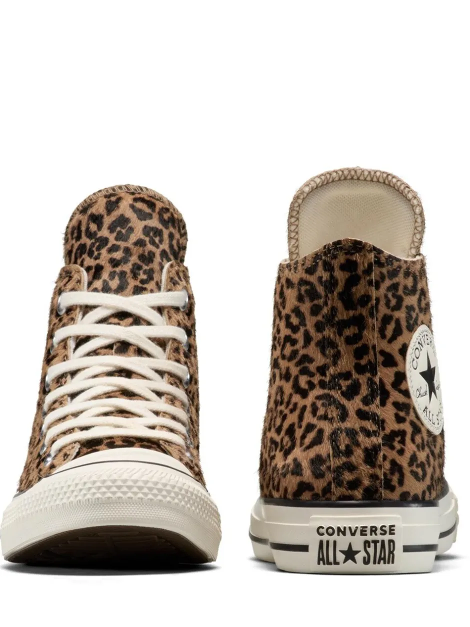 Sneakers|Converse - Chuck Taylor Suede All Over High Trainers Bruin met luipaardprint
