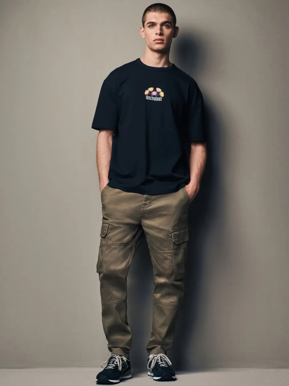 Broeken En Chino's*Next Bruin met paddenstoel - Slim Fit - Katoenen cargostretchbroek
