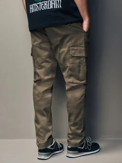 Broeken En Chino's*Next Bruin met paddenstoel - Slim Fit - Katoenen cargostretchbroek