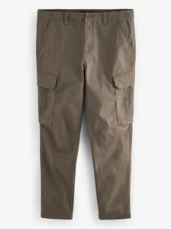 Broeken En Chino's*Next Bruin met paddenstoel - Slim Fit - Katoenen cargostretchbroek