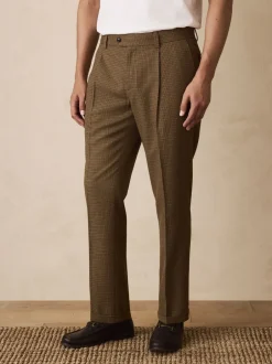 Formele Broek|Next Bruin pied-de-poule - Slim Fit - Smart Textured Trousers