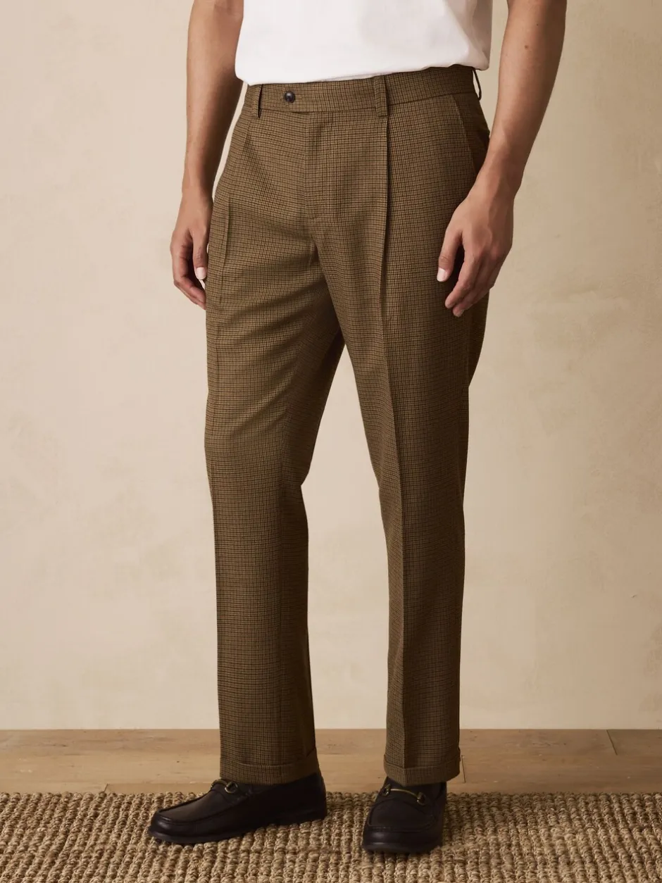 Formele Broek|Next Bruin pied-de-poule - Slim Fit - Smart Textured Trousers
