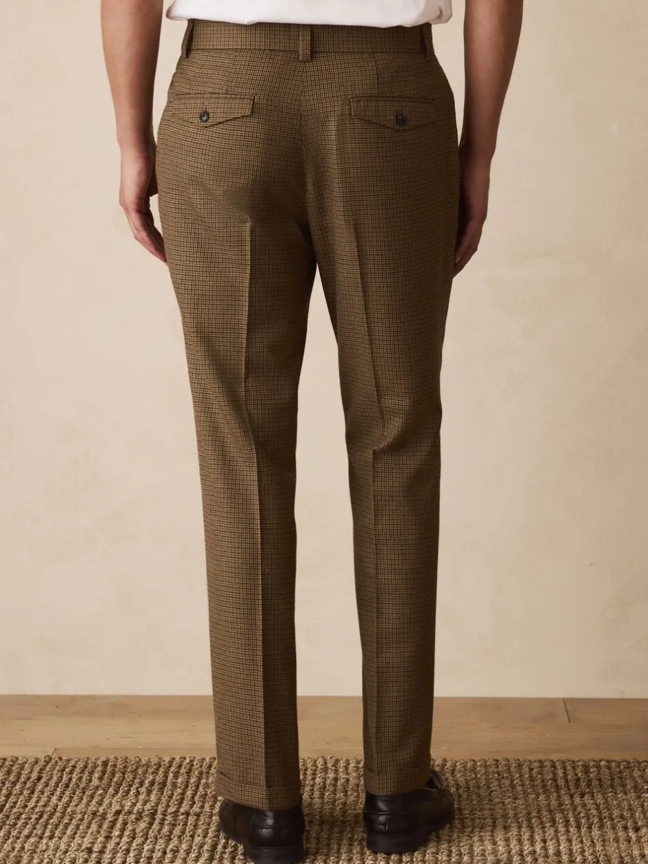 Formele Broek|Next Bruin pied-de-poule - Slim Fit - Smart Textured Trousers