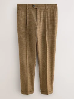 Formele Broek|Next Bruin pied-de-poule - Slim Fit - Smart Textured Trousers