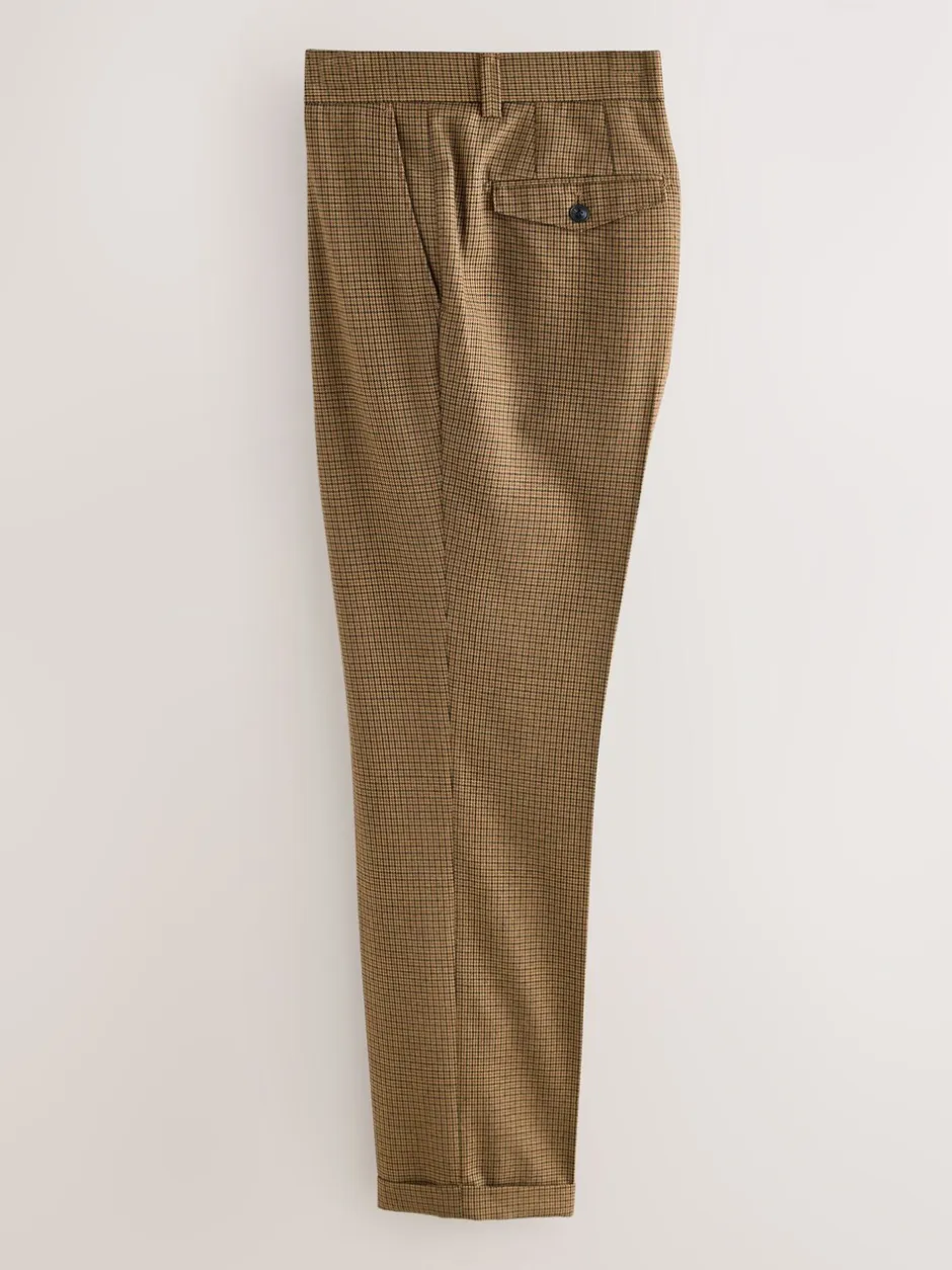 Formele Broek|Next Bruin pied-de-poule - Slim Fit - Smart Textured Trousers