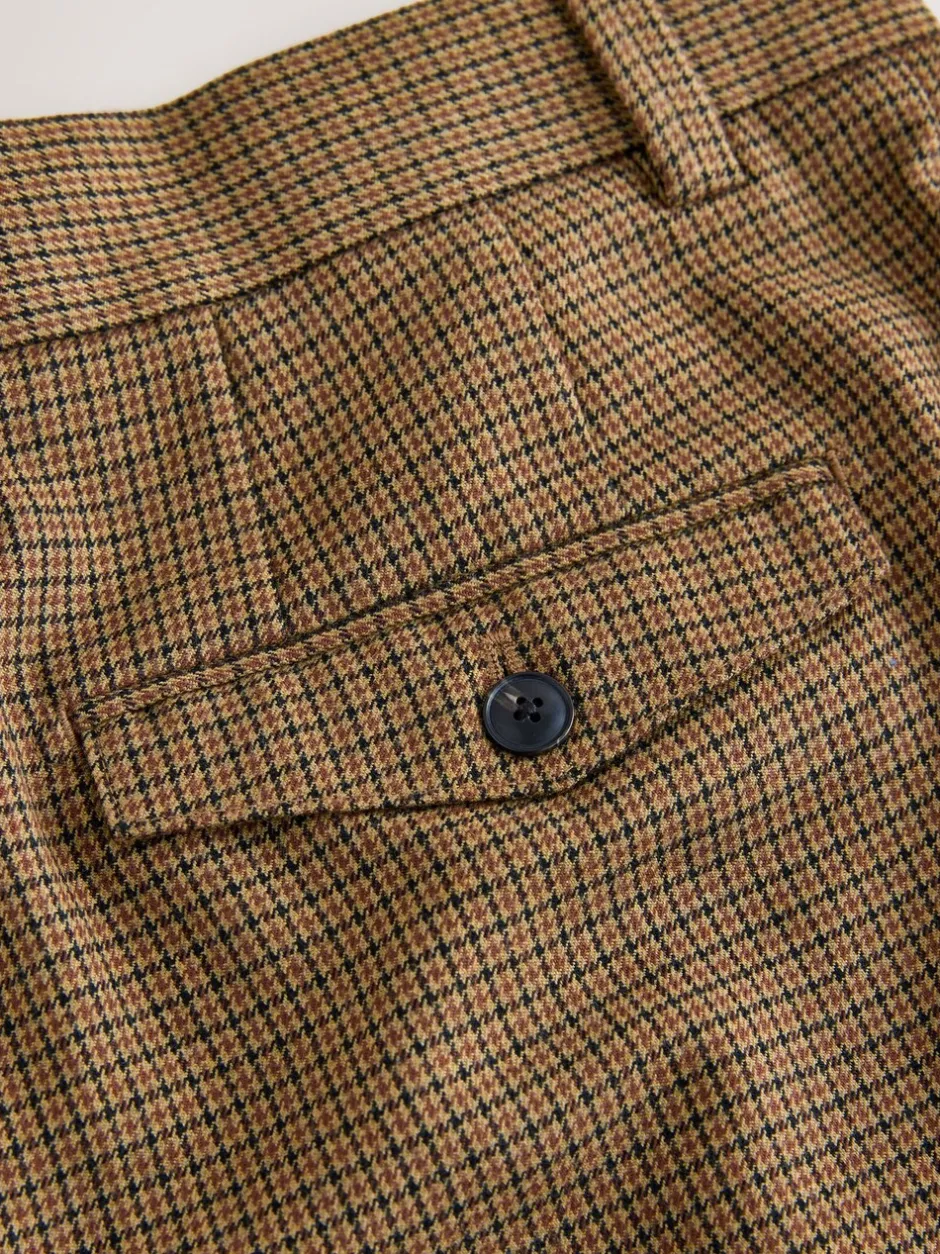 Formele Broek|Next Bruin pied-de-poule - Slim Fit - Smart Textured Trousers