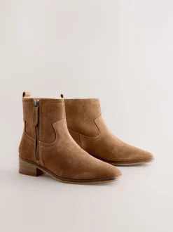 Boots*Next Bruin suède - Forever Comfort® enkellaarzen met rits aan de zijkant