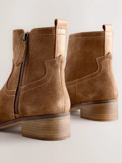 Boots*Next Bruin suède - Forever Comfort® enkellaarzen met rits aan de zijkant