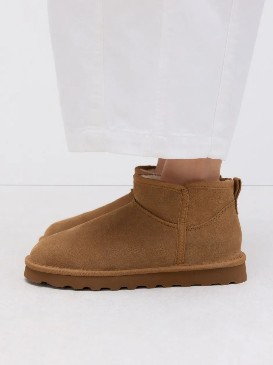 Ruimvallend En Extraruimvallend|Boots|Next - Waterafstotende enkellaarzen van imitatiebont Bruin suède