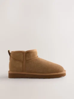 Boots*Next - Waterafstotende enkellaarzen van imitatiebont Bruin suède
